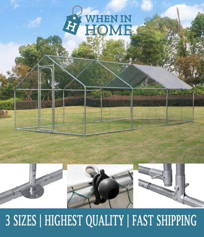 Heavy Duty Bulhawkgalvanised Steel Chicken Run Coop Enclosure Suitable For Pets Chickens Hens Rabbits Dogs Ducks And Poultry Available In 3